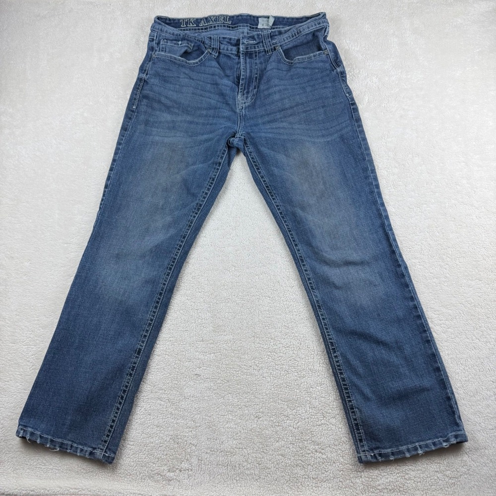 TK Axel Mens Jeans Slim Boot Cut W34 Blue Denim Casual Everyday‎ Wear